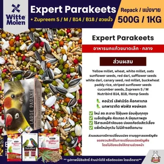 Expert Parakeets อาหารนกแก้ว ธัญพืชผสม 19 อย่าง นกแก้วขนาดเล็ก-กลางทุกสายพันธุ์ (แบ่งขาย 500G / 1KG)