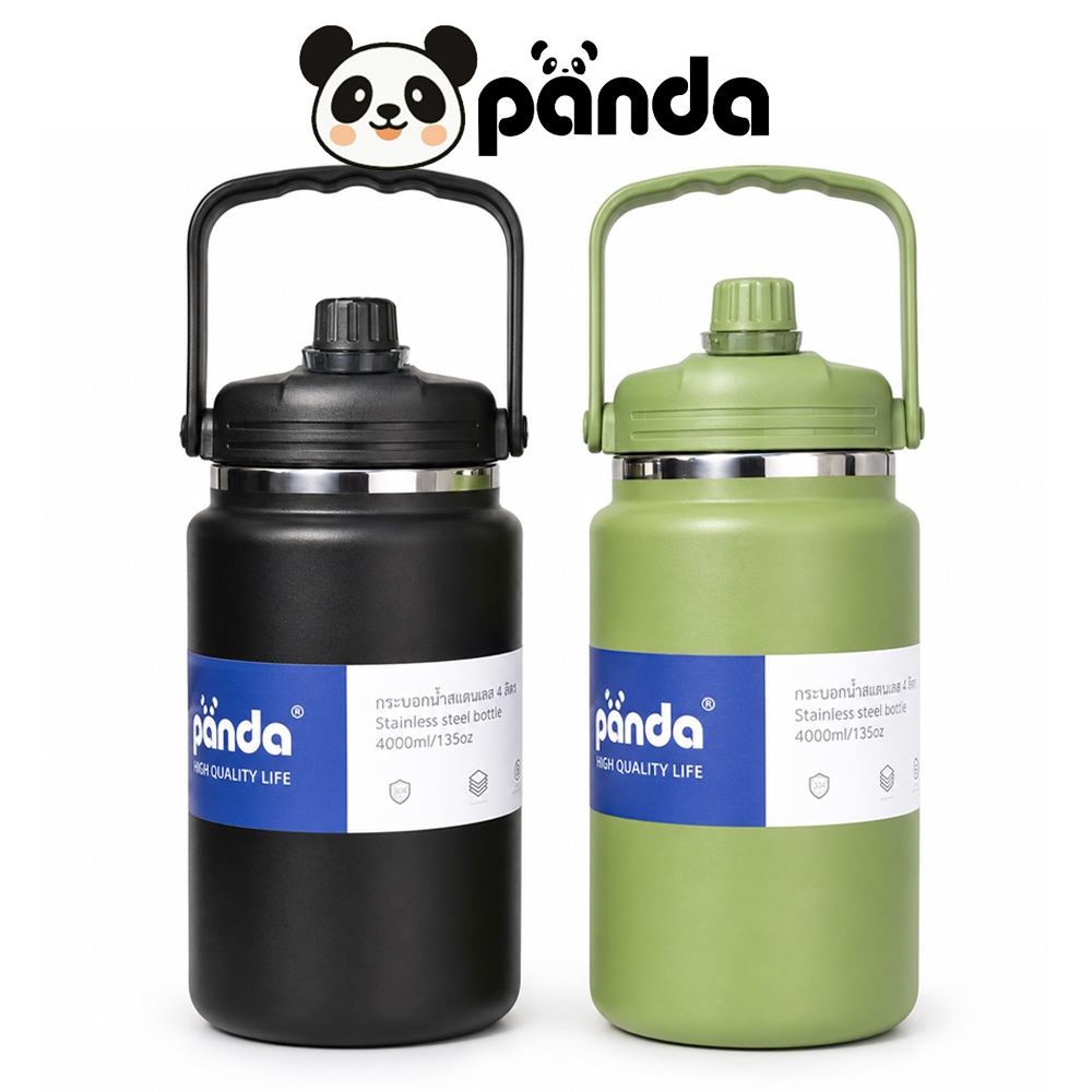 PANDA  ขนาดใหญ่ ขวดเก็บความร้อน 4L/4000ml กระติกน้ำเก็บอุณหภูมิ กระติกน้ำเก็บความเย็น เก็บความเย็นได้น