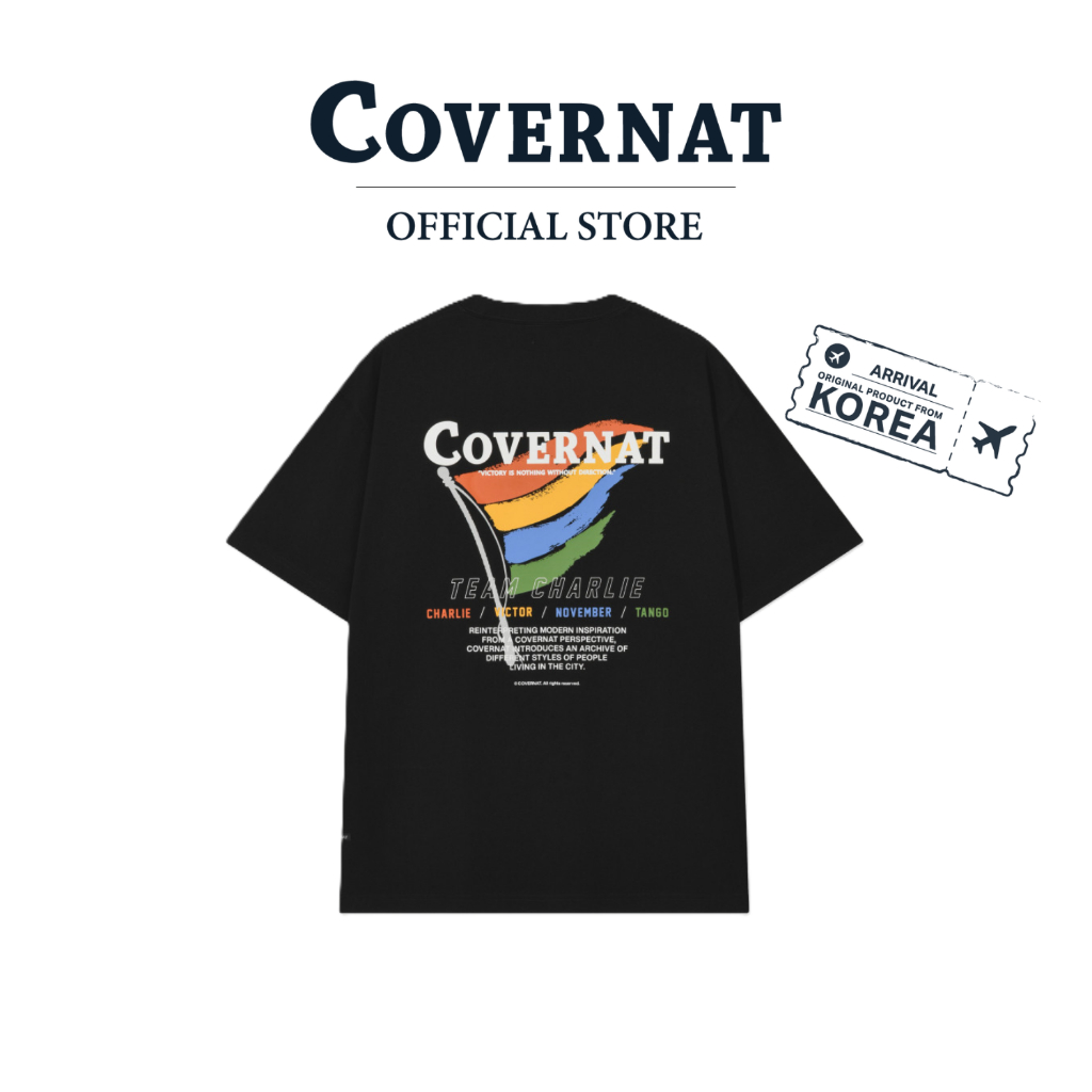 COVERNAT เสื้อยืด รุ่น Cool Cotton Flag Graphic T-Shirt Black (70233SCFSSU_S6BKXX)