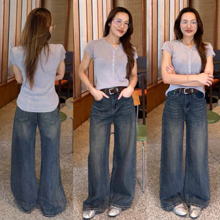 APPAREL.STORY- Oren Soft Wide Jeans (โอเรน) ยีนส์กระบอกใหญ่ ผ้าพรีเมียม