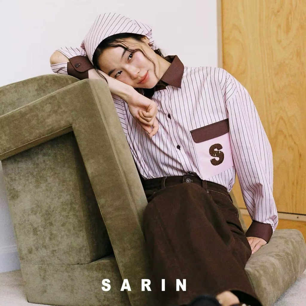 (ส่งต่อ) Sarin puipui shirt ปุยปุย สีชมพูน้ำตาล