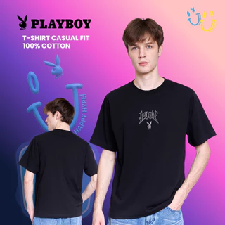 PLAYBOY 08PB เสื้อยืด เสื้อผ้าผู้ชาย/เสื้อ/เสื้อยืดสีดำ รุ่น P1MT265TB115BK