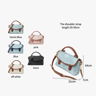NAWOELITE Cambridge Bag กระเป๋าหนัง PUคลาสสิก กระเป๋าถือทรงแซทเชล รุ่นเคมบริดจ์ ที่มีสไตล์และหรูหรา กระเป๋าสะพาย 5 สี