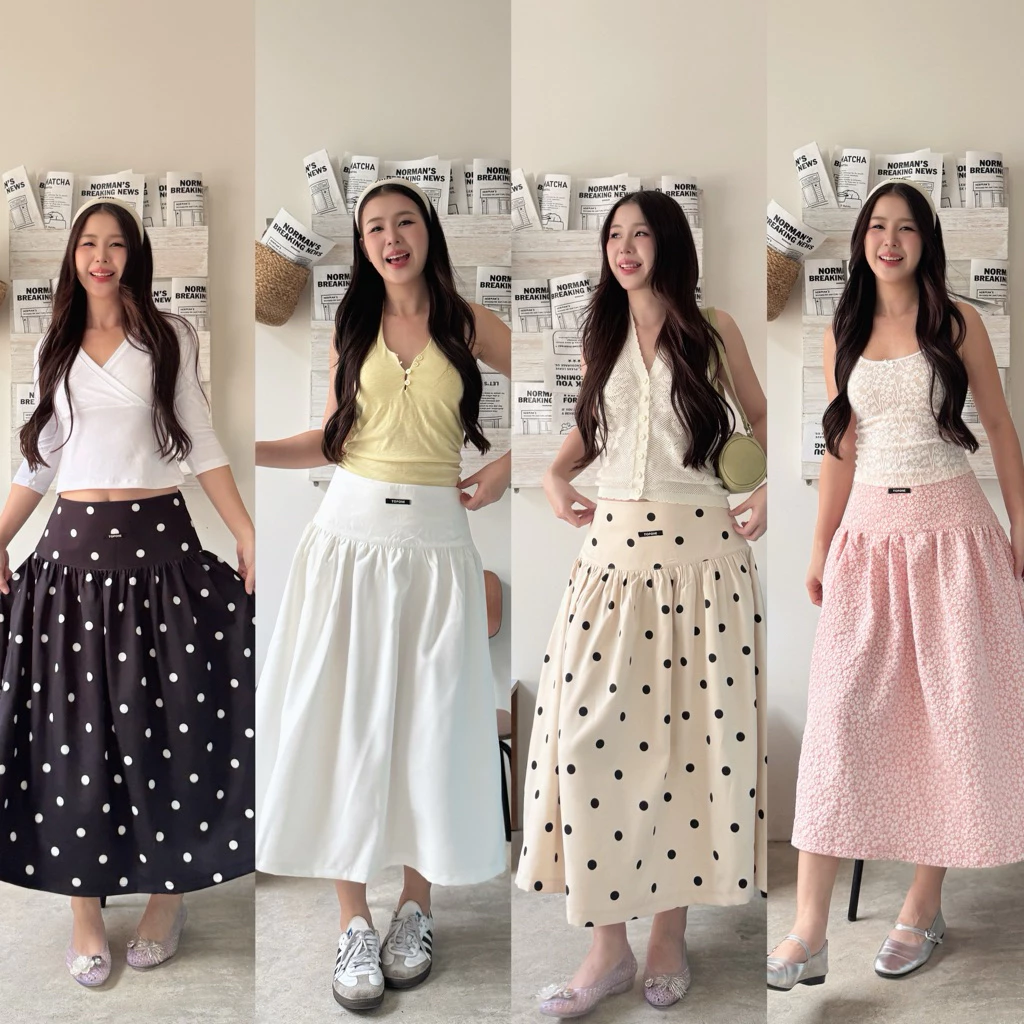 กระโปรงยาว Baby daisy midi long ดีเทลซิปข้าง มาใหม่สุดน่ารัก🛀🏻🧸✨🧈🦢