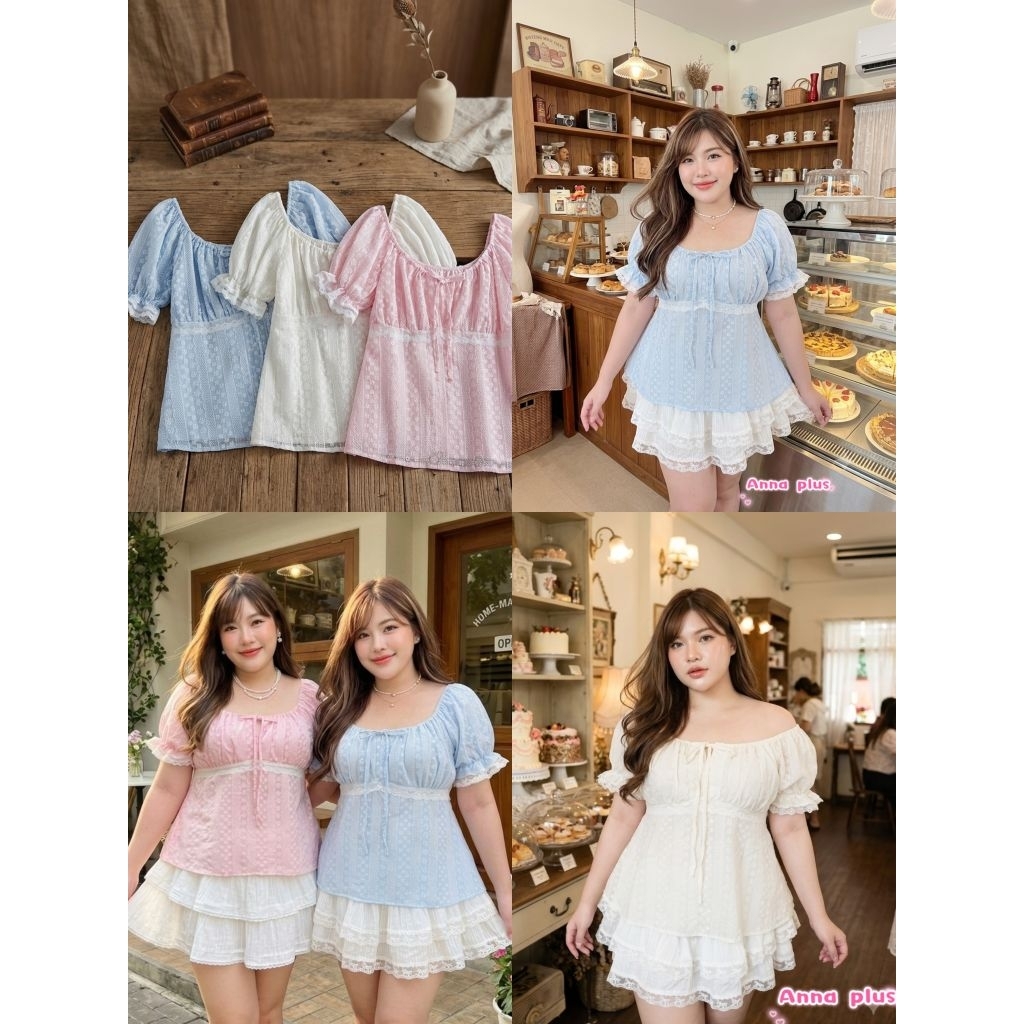 เสื้อแขนตุ๊กตา สีพาสเทลน่ารักมาก เน้นความน่ารัก