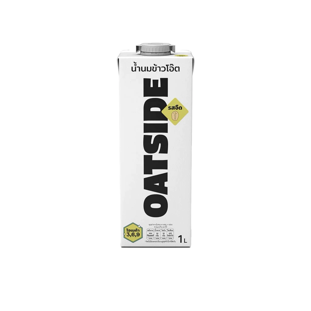 นมโอ๊ต รสจืด โอ๊ตไซด์ 1ล. ไม่มีน้ำตาล ปราศจากแลคโตส พืชแท้ 100% | Oatside Oat Milk Plain Flavor No Added Sugar