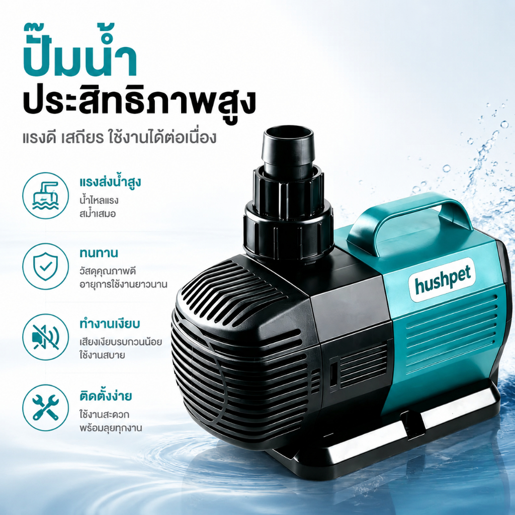 HUSHPET ปั๊มน้ำประหยัดไฟ BO-3000A ,BO-4000A ,BO-5000A ,BO-6000A ,BO-7000A ,BO-8000A ,BO-9000A