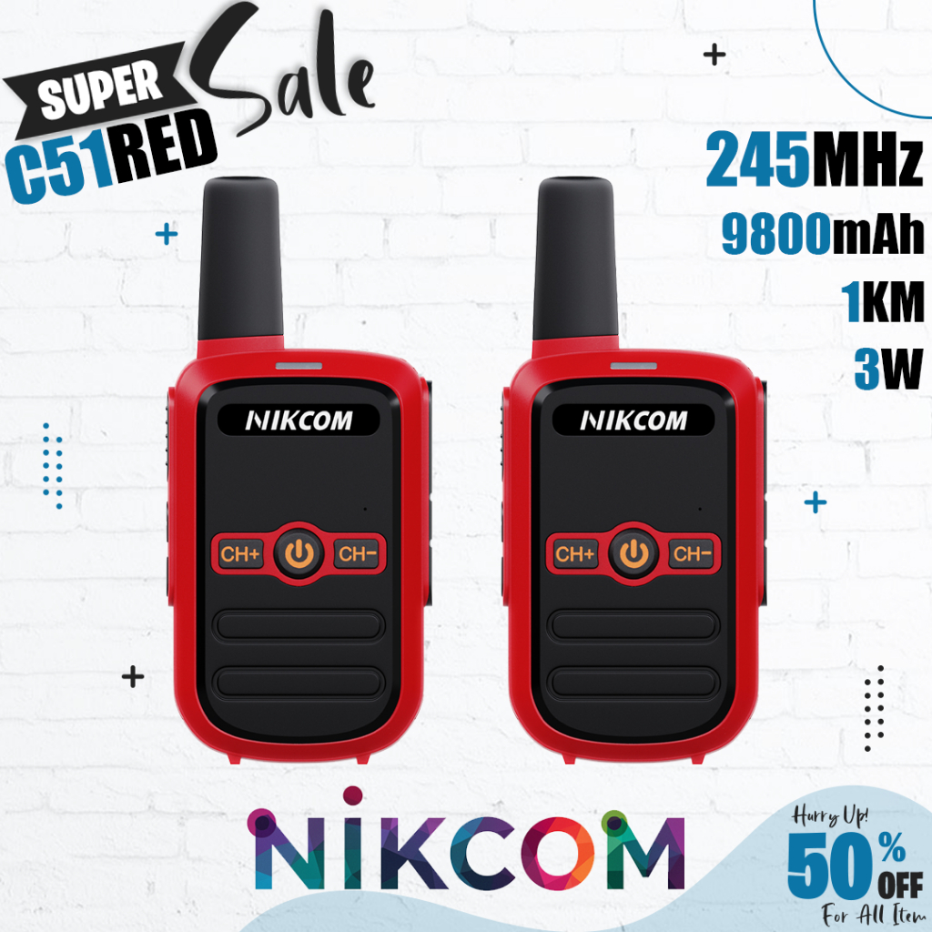 วิทยุสื่อสาร NIKCOM C51 245MHz เป็นระบบภาษาไทย ใช้งานสะดวก สามารถปฏิบัติตามคำแนะนำด้วยเสียงได้อย่างง่ายดาย
