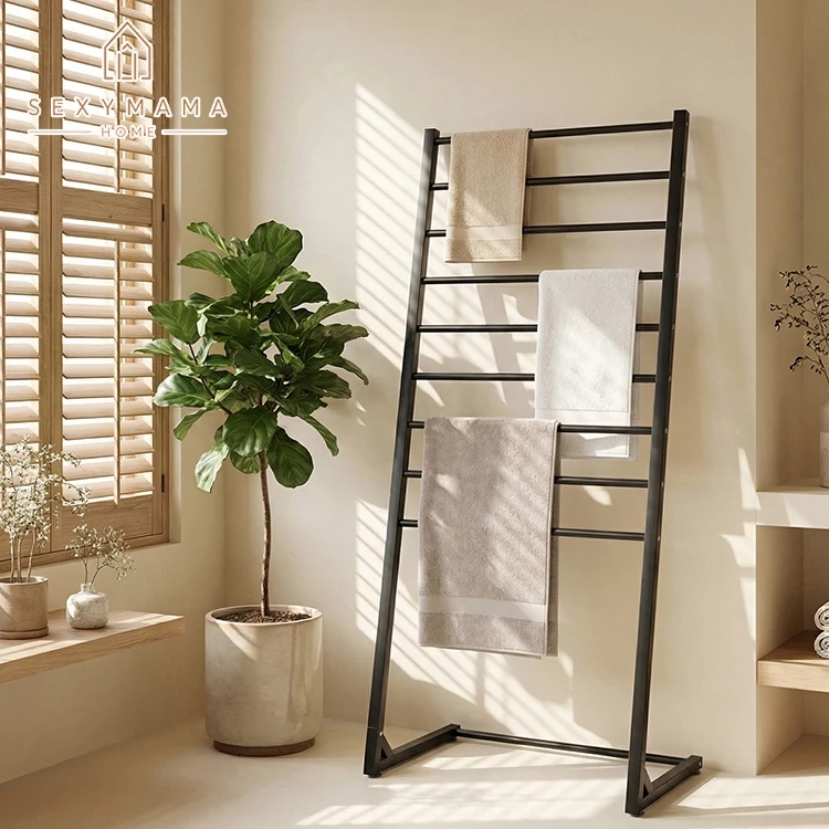 Sexy Mama 10 ช่อง ราวตากผ้าขนหนูตัว ราวตากผ้า ราวตากผ้าเช็ดตัว ราวแขวนผ้าเช็ดตัว drying rack ประกอบง่าย เคลื่อนย้