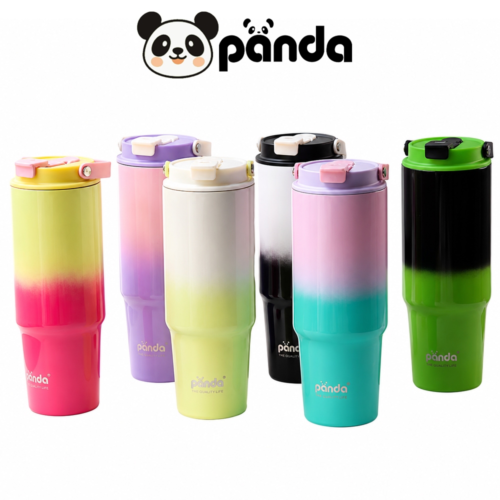 PANDA new แก้วเก็บความเย็น 900ml แก้วมีหูหิ้ว แก้วน้ำเก็บความเย็น ขวดน้ําเก็บความเย็น