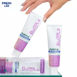 [ ยอดขายสูงสุด ]BUOOLA ยาสีฟัน เพอร์เพิล ไวท์ ช่วยให้ฟันขาวขึ้น ลดคราบฟันเหลือง เนื้อเจลสีม่วง แถมฟรีแปรงพรีเมี่ยม1ชิ้น