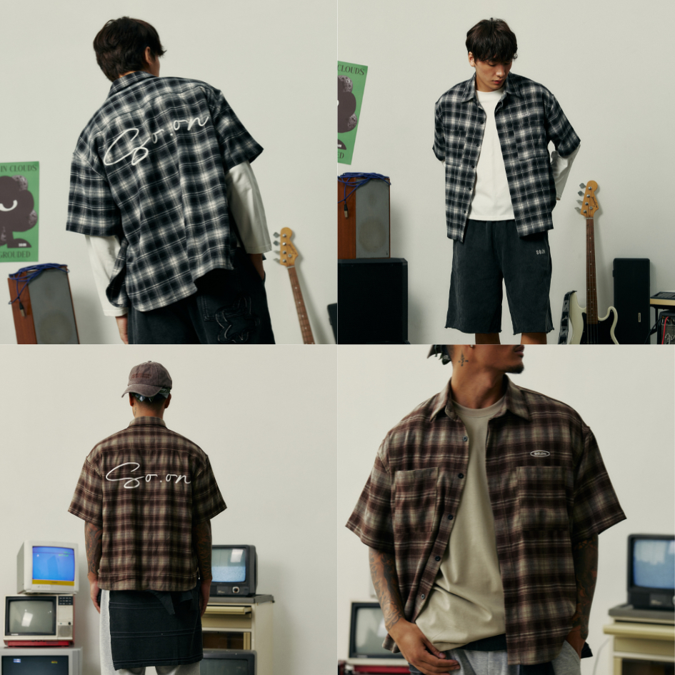 ⛅SO.ON : Dream in cloud ✦ Striped Shirt  เสื้อเชิ้ต ลายทาง รุ่น Plaid Shirt