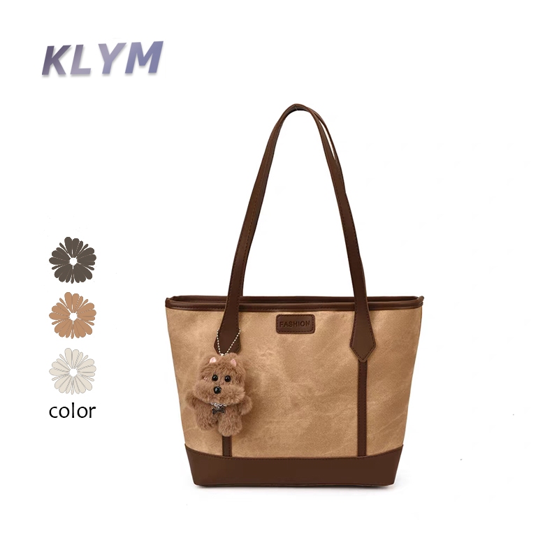 KLYM #TL003 กระเป๋าเดินทางแฟชั่นความจุสูง กระเป๋าสะพายข้าง กระเป๋าถือโท้ตสำหรับนักศึกษา