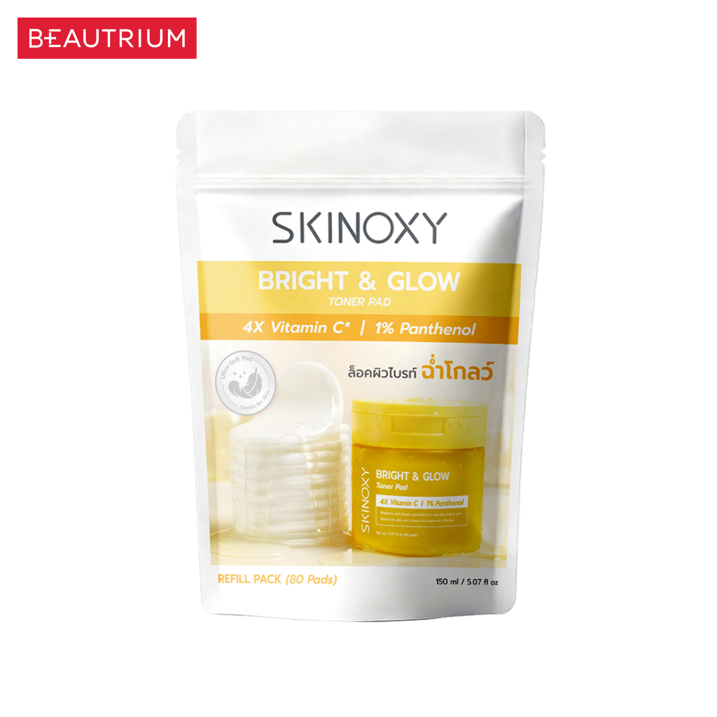 SKINOXY Bright & Glow Toner Pad Refill โทนเนอร์ 150ml — صورة 2