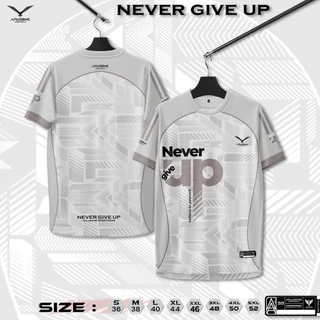NEVER GIVE UP ใหม่เสื้อคอกลมเนื้อผ้าคุณภาพใส่สบายใส่ได้ชายหญิง 5 สี