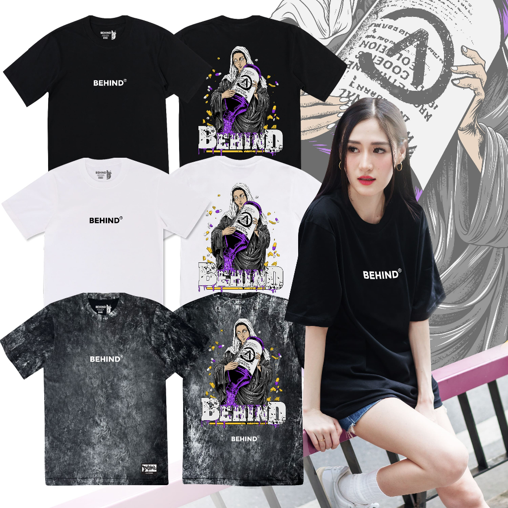 𝗕𝗘𝗛𝗜𝗡𝗗 เสื้อยืด “ ONLY GOD CAN JUDGE ME “ แขนสั้น แขนยาว แนวสตรีท Oversize เสื้อยืดชาย หญิง