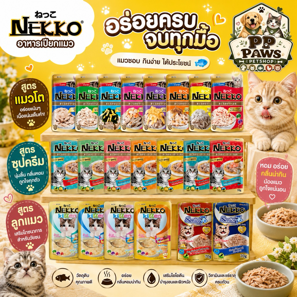 (คละรสได้)​Nekkoอาหารเปียกแมว(1โหล)