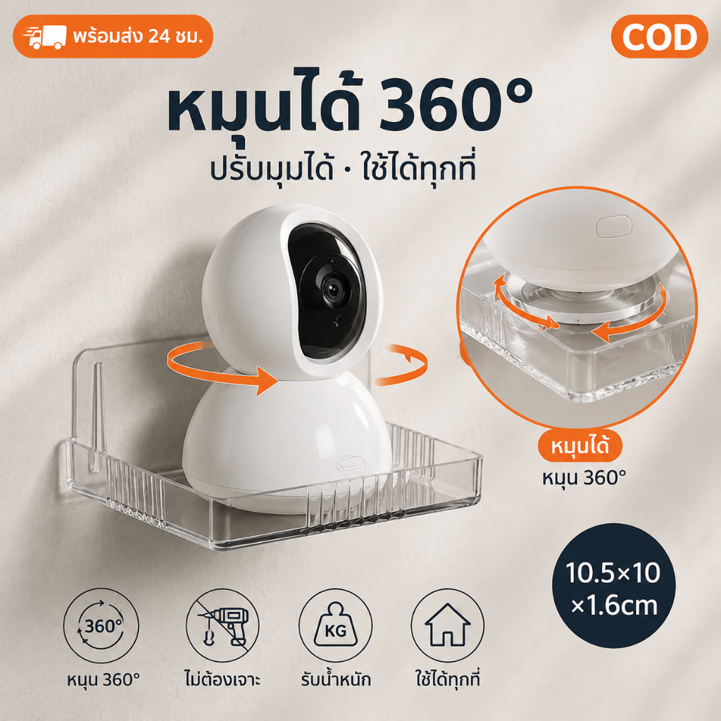 (รุ่นใหม่)ชั้นวางกล้องวงจรปิด ติดผนัง ชั้นวางของ วางเราเตอร์ ขาตั้งกล้องวงจรปิด โปรเจคเตอร์ ชั้นวางของติดผนัง กล้องวงจร