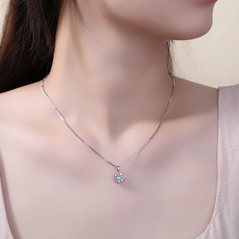 [ รับประกัน 1 ปี ] C055 AAA STAR JEWELRY เครื่องประดับ สร้อยคอ พร้อมจี้รูปปีกนางฟ้า สีชมพู เหมาะกับข