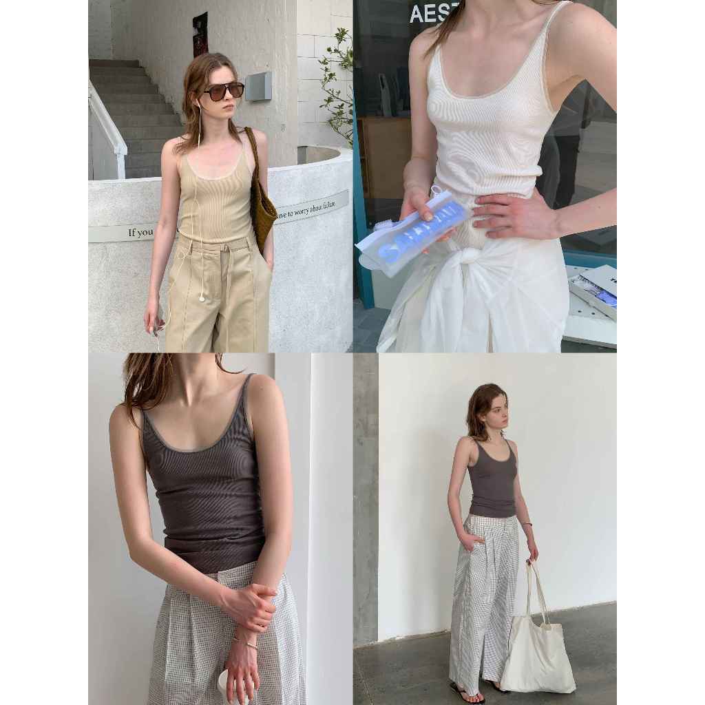 INBYIN - สายเดี่ยวผ้าร่องทรงเบสิก BASIC RIB TANK - D7919