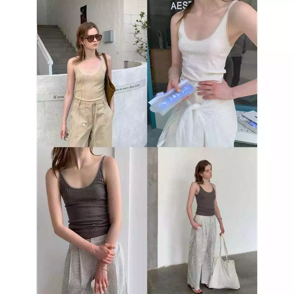 INBYIN - สายเดี่ยวผ้าร่องทรงเบสิก BASIC RIB TANK - D7919