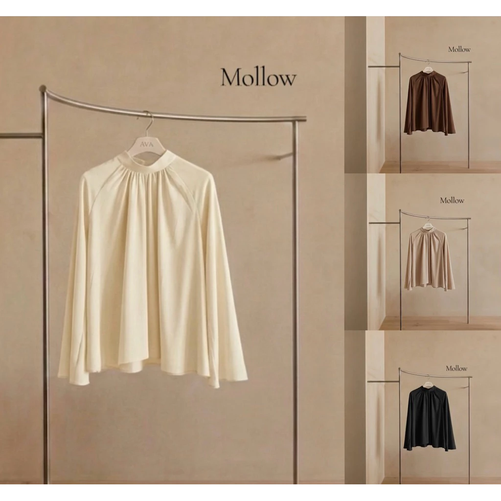 Mellow - ana studio เสื้อคลอปแขนกระดิ่งงานชีฟองสับในทั้งตัว