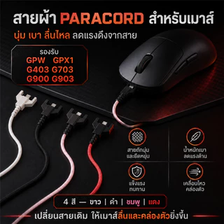 สายเมาส์ Paracord พร้อม Adapter สายนิ่ม ไม่ขาดง่าย น้ำหนักเบา สำหรับ GPW GPX1 G403 G703 G900 G903 พร้อมส่ง