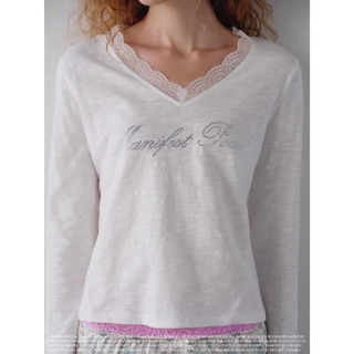 STYLIST - LongSleeve Tee Vixxie เสื้อแขนยาวขอบลูกไม้