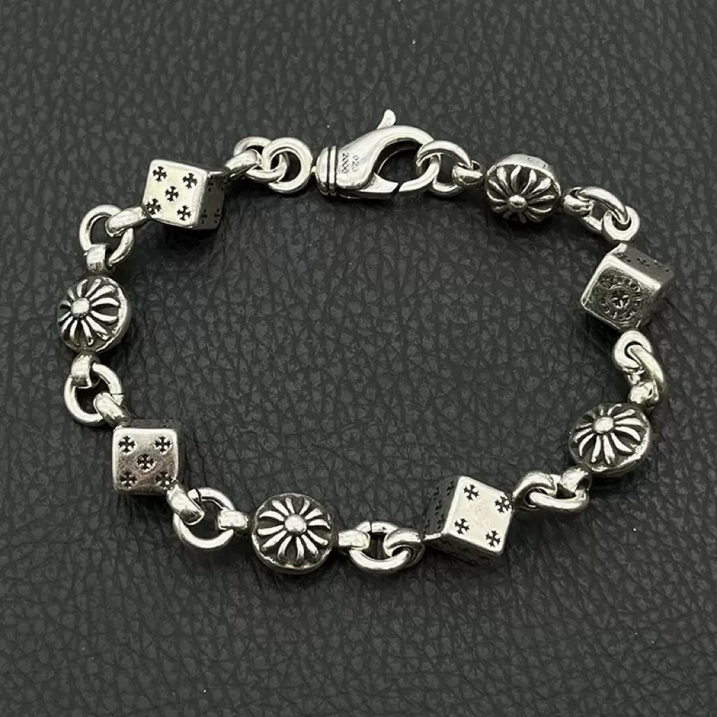 [HERMANZ] สร้อยข้อมือแนวสตรีท สร้อยข้อมือลูกเต๋า SILVER DICE