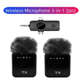 Wireless Microphone ไมโครโฟนไร้สายแบบพกพาสําหรับ ios/Type-Cไมค์ไร้สายหนีบเสื้อ ไมค์หนีบปกเสื้อ