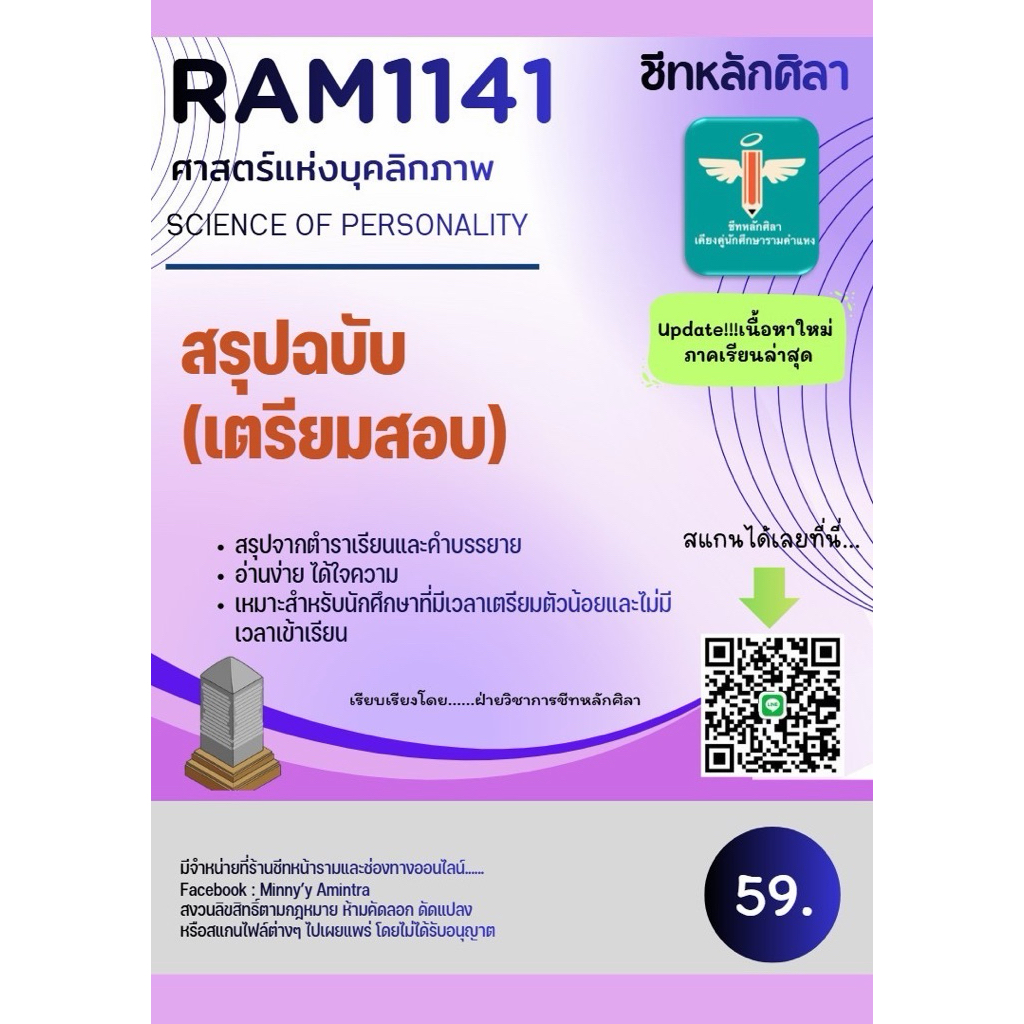 ชีทสรุป Ram1141 ศาสตร์แห่งบุคลิกภาพ