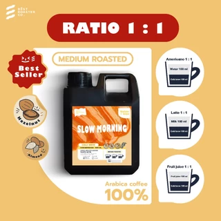 กาแฟสกัดเย็น Slow morning กาแฟคั่วกลาง กาแฟโทนช็อคโกแลต คาราเมล Coldbrew ขนาด 1000 ML