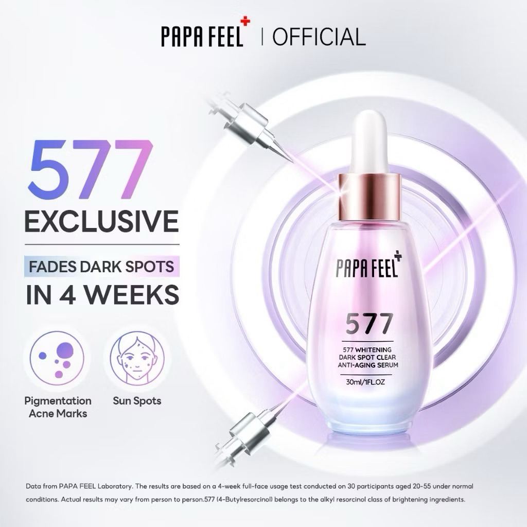 PAPA FEEL 577 Dark Spotเซรั่มซรั่มลดจุดด่างดำ ฝ้ากระ Niacinamideไวท์เทนนิ่งเซรั่มเพิ่มความกระจ่างใสแ