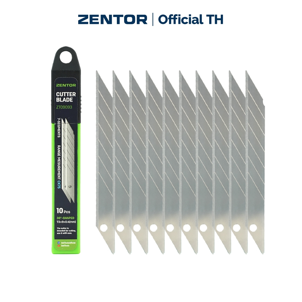 Zentor ใบมีดคัตเตอร์ ใบมีด CK75 ขนาด 9/18/19 มม. คม แข็งแรง ทนทาน 10ชิ้น/กล่อง Knife Blade