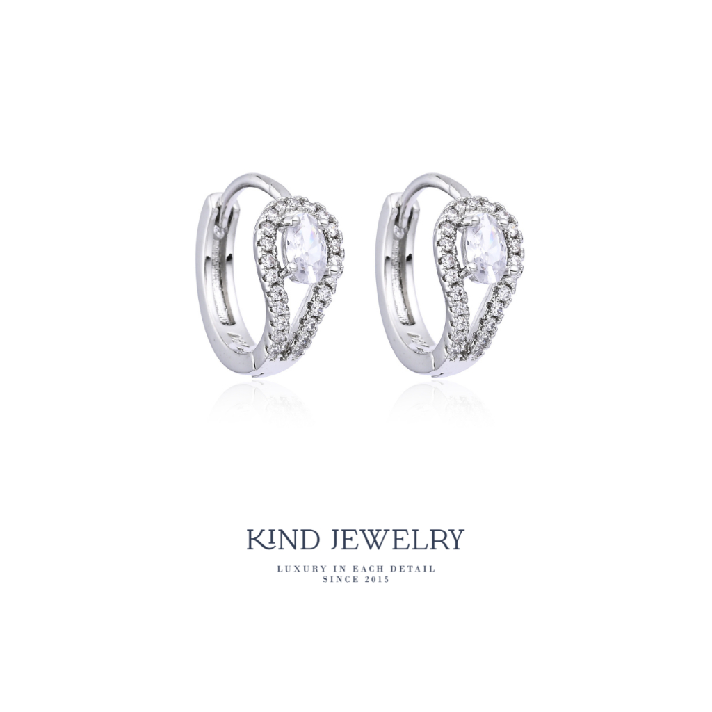 Kind Jewelry ต่างหูห่วง oval hoop