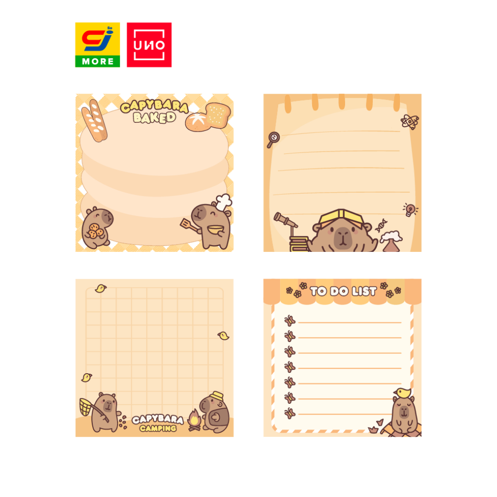 UNO Sticky Note กระดาษโน๊ตกาวคาปิบาร่า