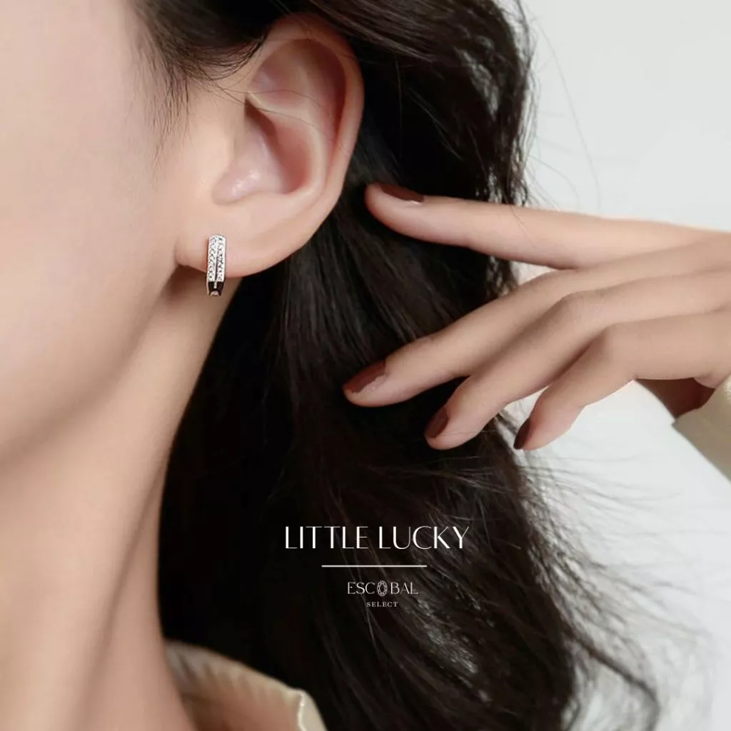 ESCOBAL ต่ต่างหูแฟชั่น Little Lucky ต่างหูเพชร ตุ้มหูเงิน ต่างหูผู้หญิง ต่างหูนำโชค มีเอกลักษณ์