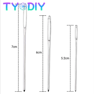 เข็มถักครอสติส แฮนด์เมด 9pcs เครื่องมือ บิ๊กอาย เข็ม สแตนเลส เย็บปักถักร้อย เข็มเย็บผ้า