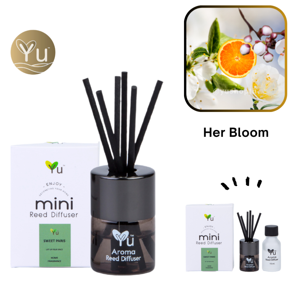 🌟 Mini Room Difuser 15 ml.🌟 กลิ่น Her Bloom (เฮอร์ บลูม) : กลิ่นคล้าย Berberry Her Blossom EDT ก้านไ