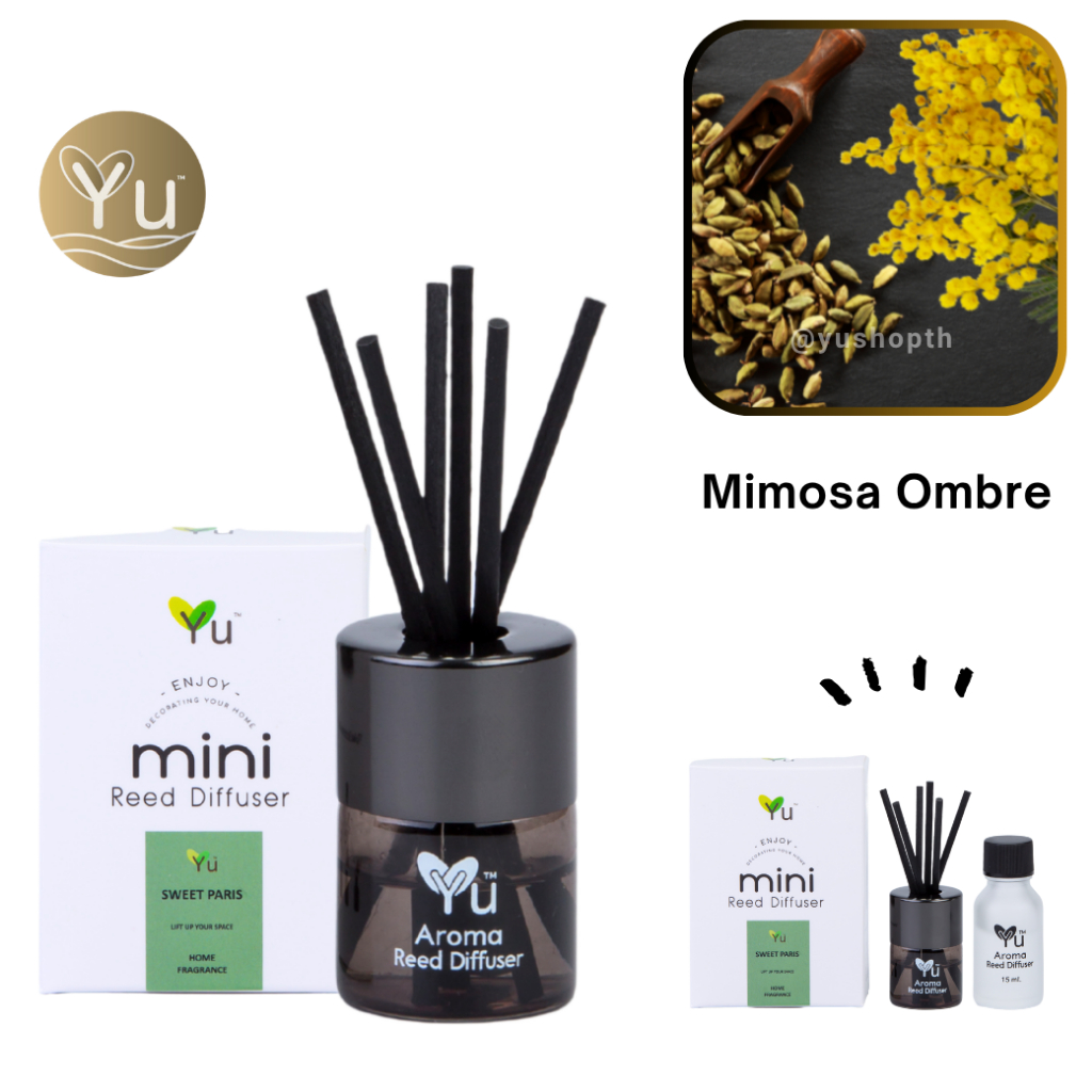 🌟 Mini Room Difuser 15 ml.🌟 กลิ่น Mimosa Ombre (มิโมซ่า ออมเบร) : กลิ่นคล้าย J Malonee Mimosa & Card