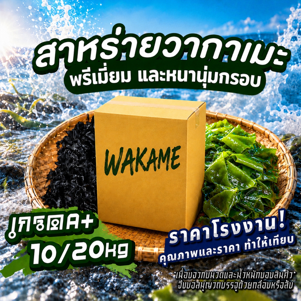 ยกลัง】สาหร่ายวาการเมะ เกรดA+ ต้นฤดูใหม่ เกรดพรีเมี่ยม 5kg/10kg/20kg คัดพิเศษ คุณภาพดี ราคาโรงงาน 裙带菜 Wakame