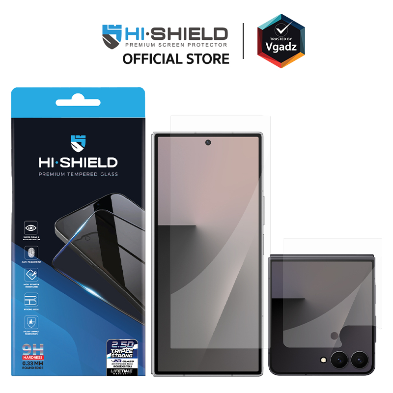 Hishield ฟิล์มกระจก Galaxy Z Flip 8 / Fold 8 / Fold 8 Ultra รุ่น 2.5D Triple Strong AR
