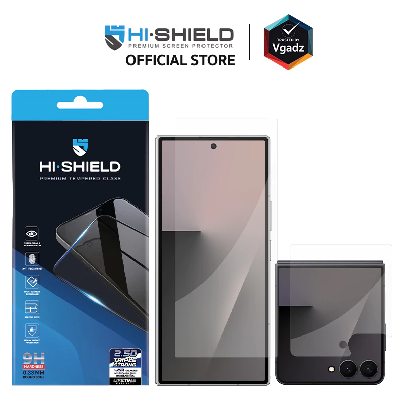 Hishield ฟิล์มกระจก Galaxy Z Flip 8 / Fold 8 / Fold 8 Ultra รุ่น 2.5D Triple Strong AR