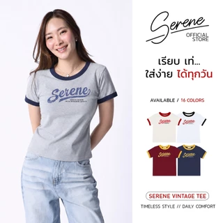 Serene's Choice เสื้อคอกลมแขนสั้น สกรีนโลโก้ วินเทจ T- shirt with Vintage Print Serene logo