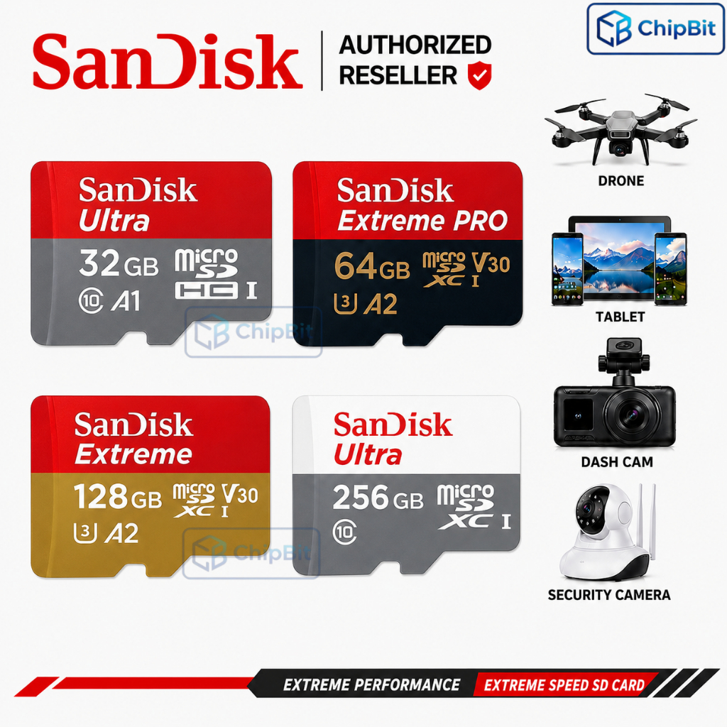 Sandisk Memory Card MicroSD 32GB 64GB 128GB Classic 10 Ultra A1 A2 U3 Ultra Extreme Extreme Pro