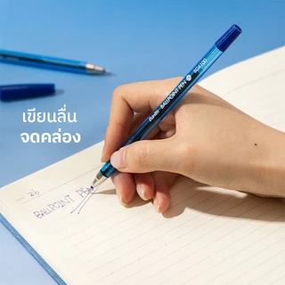 Bantex ปากกา ปากกาลูกลื่น 0.5 มม.หมึกน้ำเงิน มีคลิปหนีบ บรรจุ 12 ด้าม เขียนลื่น จดคล่อง Pen