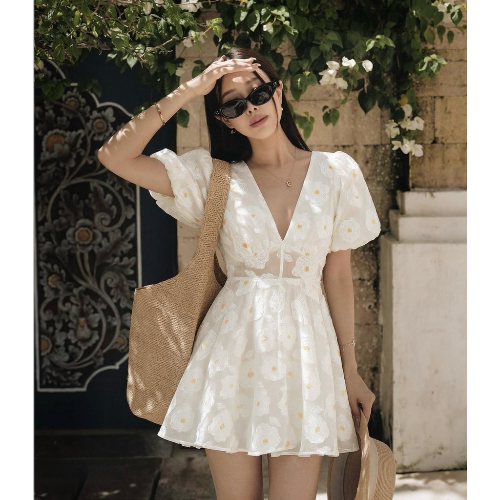 PICHA_BRAND : Nonita Flower dress ชุดมินิเดรส เดรสน่ารัก เดรสออกงาน