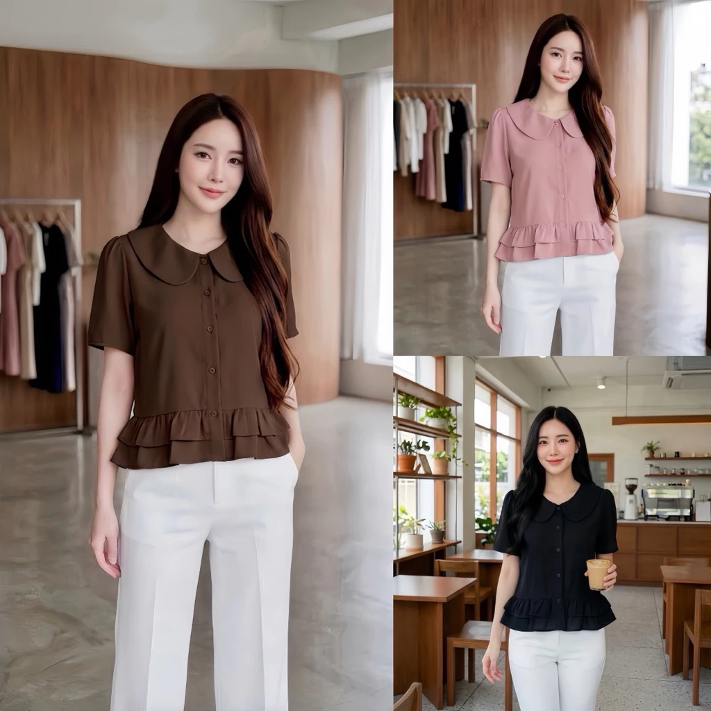 เสื้อคอบัวระบายชาย รุ่น Mimimi Top