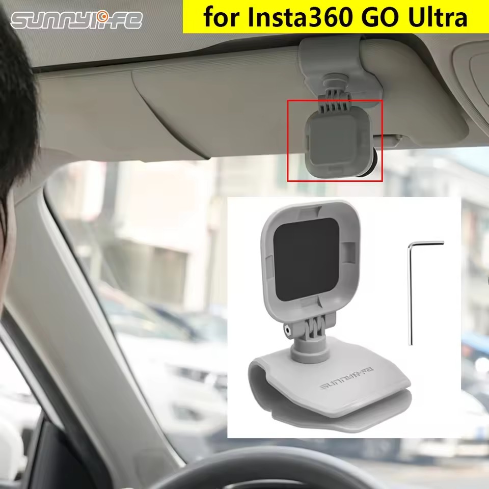 Sunnylife for Insta360 GO Ultra Magnetic Car Sun Visor Mount Holder 360°Rotating 180° Tilt
