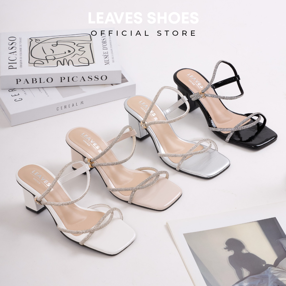 Leaves Shoes รุ่น JENNER รองเท้าส้นสูง 2.5 นิ้ว สายรัดข้อเท้าปรับได้ เหมาะสำหรับใส่ออกงาน [แนะนำบวกเพิ่ม 1ไซส์]